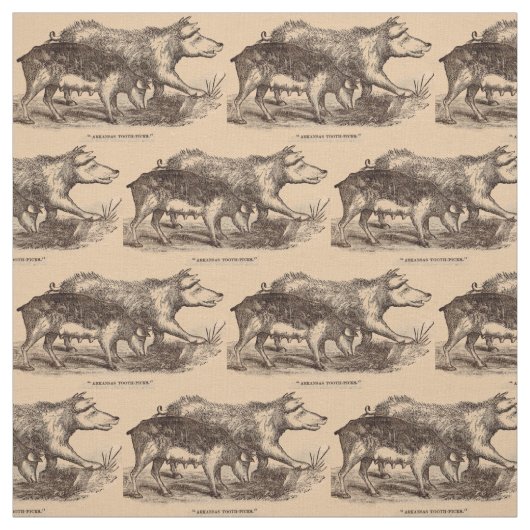 19世紀な農場のアニマルプリントのブタ ファブリック (見本)