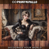 19世紀にソファに寝そべっていた女性 薄葉紙