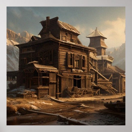 19世紀に廃墟となった古い美しいポスター ポスター (正面)