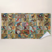 19世紀のアメリカの鳥 ビーチタオル (正面)