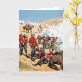 19世紀のイギリスの兵士 カード (黄色い花)