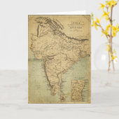 19世紀のインドの旧式な地図 カード (黄色い花)