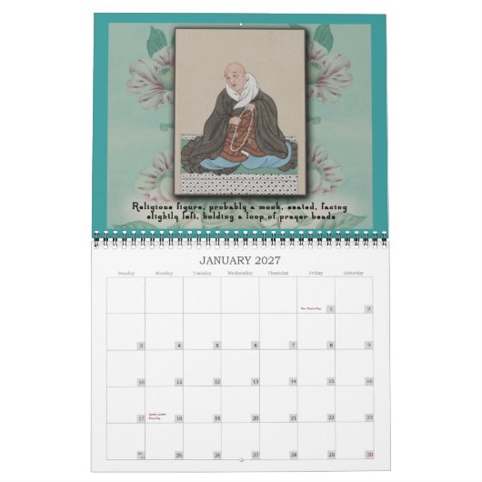 19世紀のスケッチカレ日本のンダー カレンダー (1月 2027)