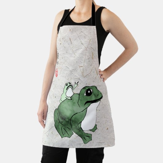 19世紀のビッグ日本のカエル小蛙 エプロン (インサイチュ)