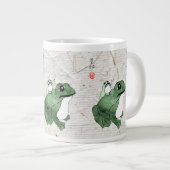 19世紀のビッグ日本のカエル小蛙 ジャンボコーヒーマグカップ (正面右)