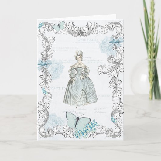 19世紀のファッショングリーティングカード カード (正面)