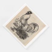 19世紀のプリント白いドークルースター (コーナー)