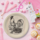 19世紀のプリント白いドークルースター ペーパープレート (パーティー)