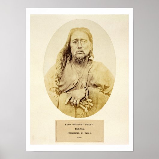 19世紀のペミアンチのチベットラマ(チベット) ポスター (正面)