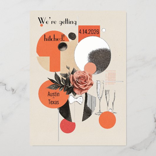 19世紀のホイモダンル結婚・招待状 箔招待状 (正面)