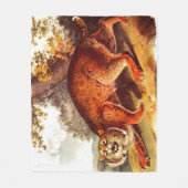 19世紀のボブキャットプリント フリースブランケット (正面)