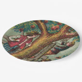 19世紀のリンゴ摘みピクニックプレート ペーパープレート (アングル)