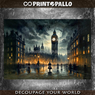 19世紀のロンドンのビッグベンの下の紳士 –  薄葉紙