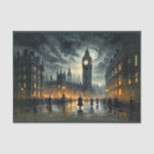 19世紀のロンドンのビッグベンの下の紳士 –  薄葉紙 (正面)