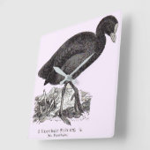 19世紀のワッセルプリント スクエア壁時計 (傾斜)