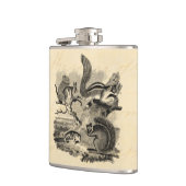 19世紀のヴィンテージのリスのイラストレーション-リス フラスク (左)