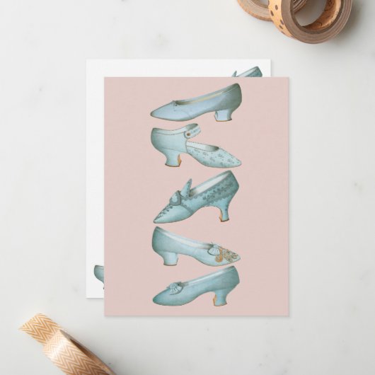 19世紀のヴィンテージ靴 ノートカード (正面/裏面インサイチュ)