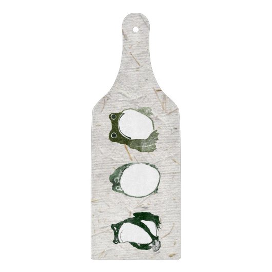 19世紀の不機嫌日本のなカエルのトリオ カッティングボード (正面)