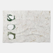 19世紀の不機嫌日本のなカエルのトリオ キッチンタオル (横)