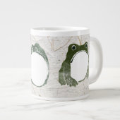 19世紀の不機嫌日本のなカエルのトリオ ジャンボコーヒーマグカップ (正面右)