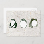 19世紀の不機嫌日本のなカエルのトリオ ポストカード (正面/裏面)