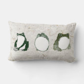 19世紀の不機嫌日本のなカエルのトリオ ランバークッション (裏面)