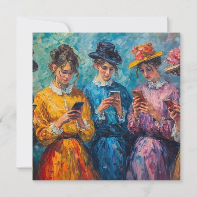 19世紀の人々が電話を使頭が切れるう (正面)