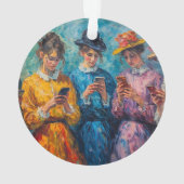 19世紀の人々が電話を使頭が切れるう オーナメント (裏面)