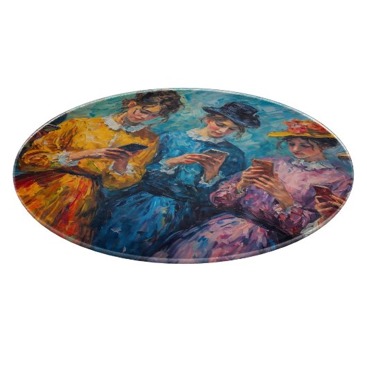 19世紀の人々が電話を使頭が切れるう カッティングボード (角)