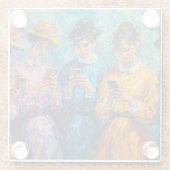 19世紀の人々が電話を使頭が切れるう ガラスコースター (裏面)