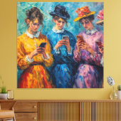 19世紀の人々が電話を使頭が切れるう キャンバスプリント (インサイチュ (リビング))