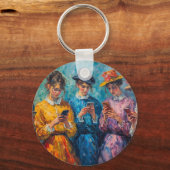 19世紀の人々が電話を使頭が切れるう キーホルダー (正面)