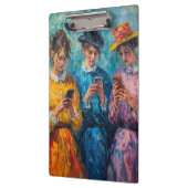 19世紀の人々が電話を使頭が切れるう クリップボード (左)