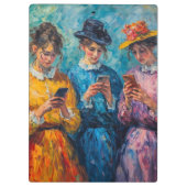 19世紀の人々が電話を使頭が切れるう クリップボード (裏面)