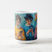 19世紀の人々が電話を使頭が切れるう コーヒーマグカップ (中央)