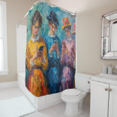 19世紀の人々が電話を使頭が切れるう シャワーカーテン (インサイチュ)