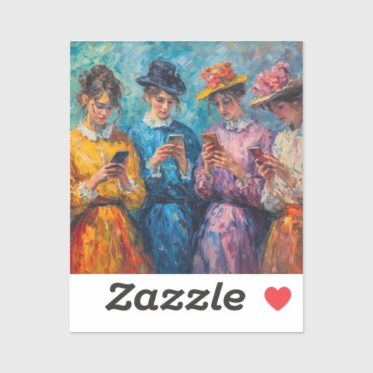 19世紀の人々が電話を使頭が切れるう シール (シート)