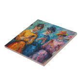 19世紀の人々が電話を使頭が切れるう タイル (側面)