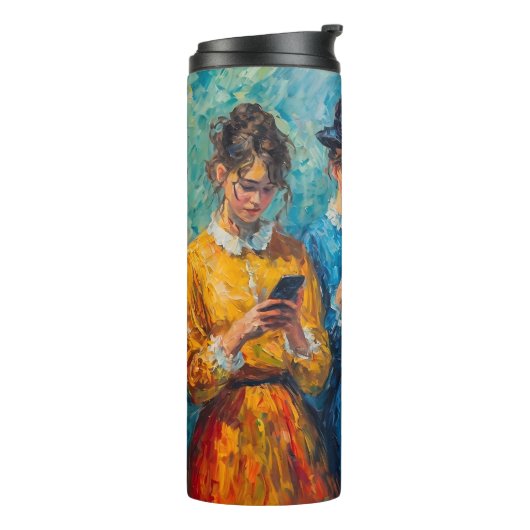 19世紀の人々が電話を使頭が切れるう タンブラー (回転左)