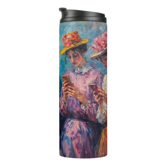 19世紀の人々が電話を使頭が切れるう タンブラー (回転右)