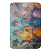 19世紀の人々が電話を使頭が切れるう バスマット (正面縦)