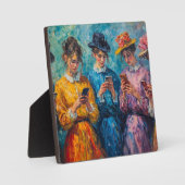 19世紀の人々が電話を使頭が切れるう フォトプラーク (正面)