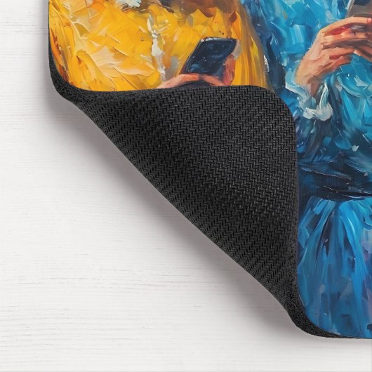 19世紀の人々が電話を使頭が切れるう マウスパッド (コーナー)