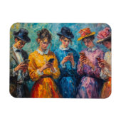 19世紀の人々が電話を使頭が切れるう マグネット (横)