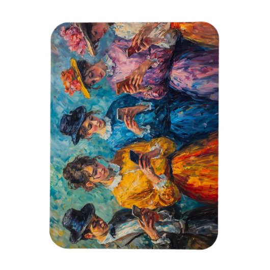 19世紀の人々が電話を使頭が切れるう マグネット (縦)