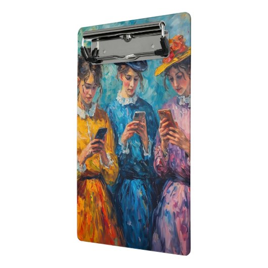 19世紀の人々が電話を使頭が切れるう ミニクリップボード (アングル2)