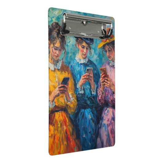 19世紀の人々が電話を使頭が切れるう ミニクリップボード (アングル)