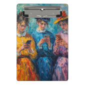 19世紀の人々が電話を使頭が切れるう ミニクリップボード (正面)