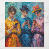 19世紀の人々が電話を使頭が切れるう ワインラベル (シングルラベル)