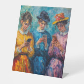 19世紀の人々が電話を使頭が切れるう 台座サイン (正面)